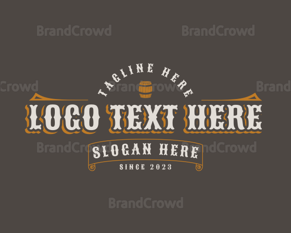 Rustic Tavern Barrel Logo