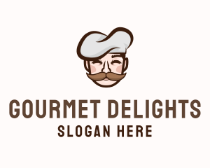 Gourmet Chef Moustache  logo design