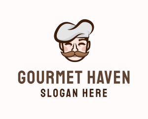 Gourmet Chef Moustache  logo design