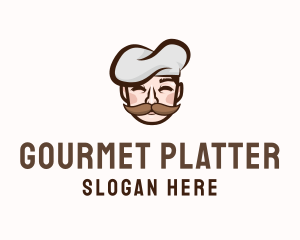 Gourmet Chef Moustache  logo design