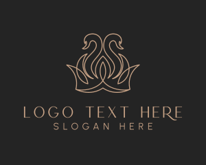 Duck - Elegant Swan Crown logo design