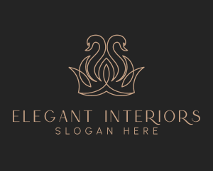 Elegant Swan Crown logo design