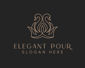 Elegant Swan Crown logo design