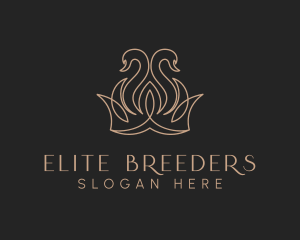 Elegant Swan Crown logo design