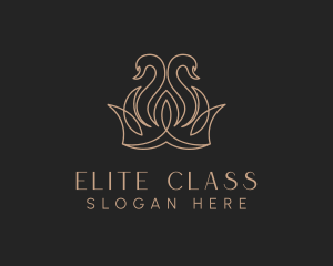 Elegant Swan Crown logo design