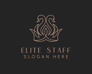 Elegant Swan Crown logo design