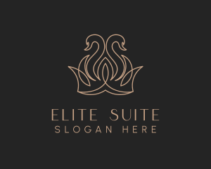 Elegant Swan Crown logo design