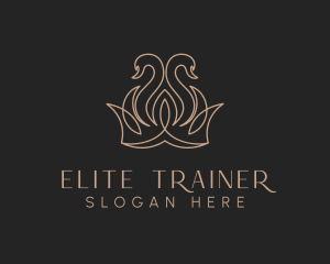 Elegant Swan Crown logo design