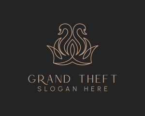 Deluxe - Elegant Swan Crown logo design