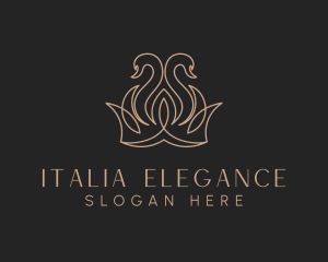 Elegant Swan Crown logo design