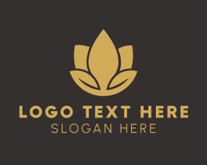 Therapy - Gold Spa Lotus logo design