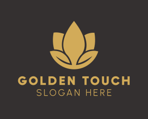 Gold Spa Lotus  logo design