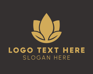 Relaxation - Gold Spa Lotus logo design