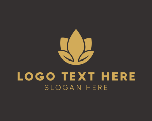 Esthetician - Gold Spa Lotus logo design