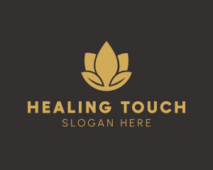 Gold Spa Lotus  logo design