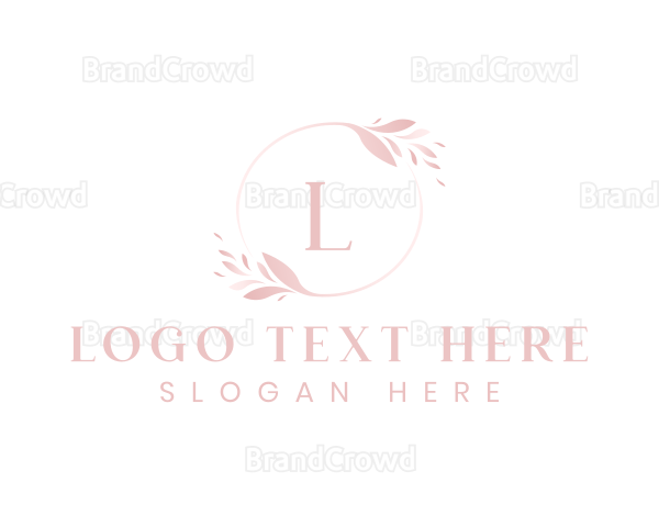 Elegant Feminine Leaf Wreath Logo