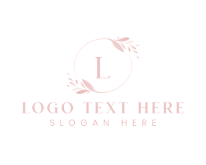 Watercolor - Elegant Feminine Leaf Wreath logo design