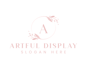 Elegant Feminine Leaf Wreath  logo design