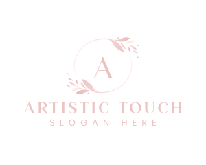 Elegant Feminine Leaf Wreath  logo design