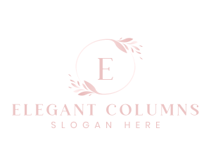 Elegant Feminine Leaf Wreath  logo design