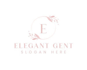 Elegant Feminine Leaf Wreath  logo design