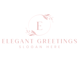 Elegant Feminine Leaf Wreath  logo design