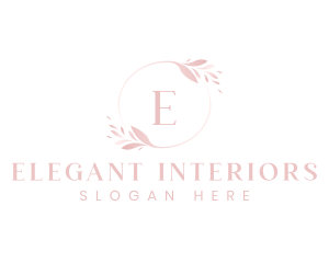 Elegant Feminine Leaf Wreath  logo design