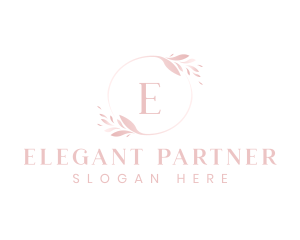 Elegant Feminine Leaf Wreath  logo design