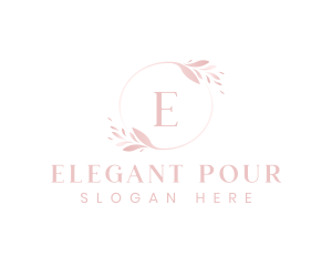 Elegant Feminine Leaf Wreath  logo design