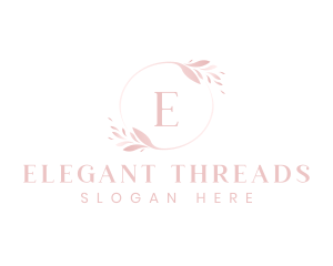 Elegant Feminine Leaf Wreath  logo design