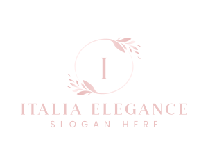 Elegant Feminine Leaf Wreath  logo design