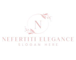 Elegant Feminine Leaf Wreath  logo design