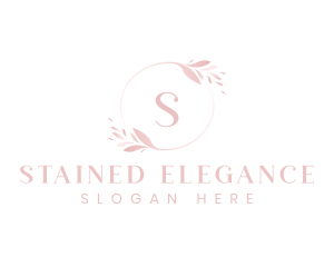 Elegant Feminine Leaf Wreath  logo design