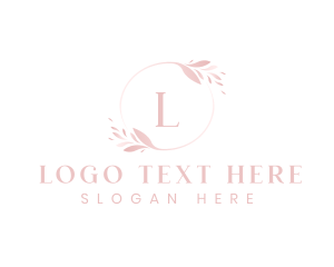 Elegant Feminine Leaf Wreath  Logo