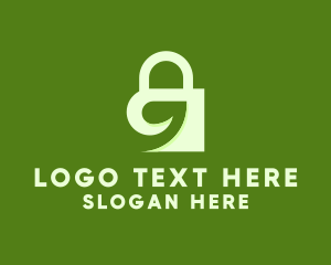 Green - Eco Leaf Padlock logo design