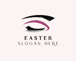 Eyelash - Glitter Eye Makeup logo design