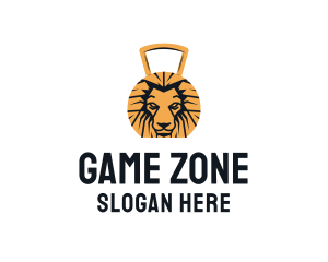 Player - Golden Lion Dumbbell logo design
