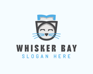 Book Cat Whiskers logo design