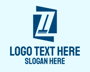 Geometric - Blue Clean Squeegee logo design