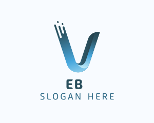 Corporation - Gradient Blue Letter V logo design