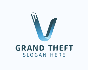 Startup - Gradient Blue Letter V logo design