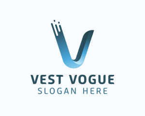 Gradient Blue Letter V logo design