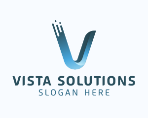 Gradient Blue Letter V logo design