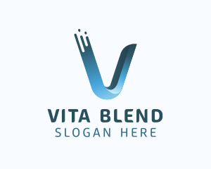 Gradient Blue Letter V logo design