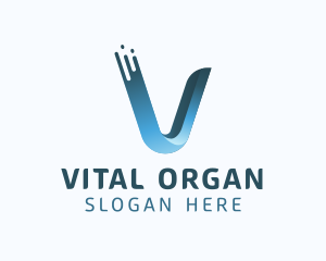 Gradient Blue Letter V logo design