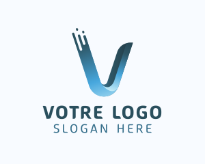 Gradient Blue Letter V logo design