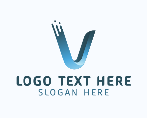 Letter - Gradient Blue Letter V logo design