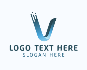 Gradient Blue Letter V Logo