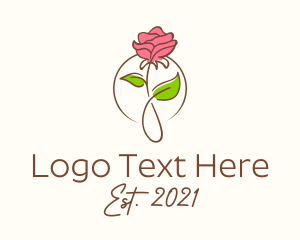 Doodle - Romantic Rose Flower logo design