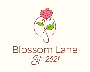 Romantic Rose Flower  logo design